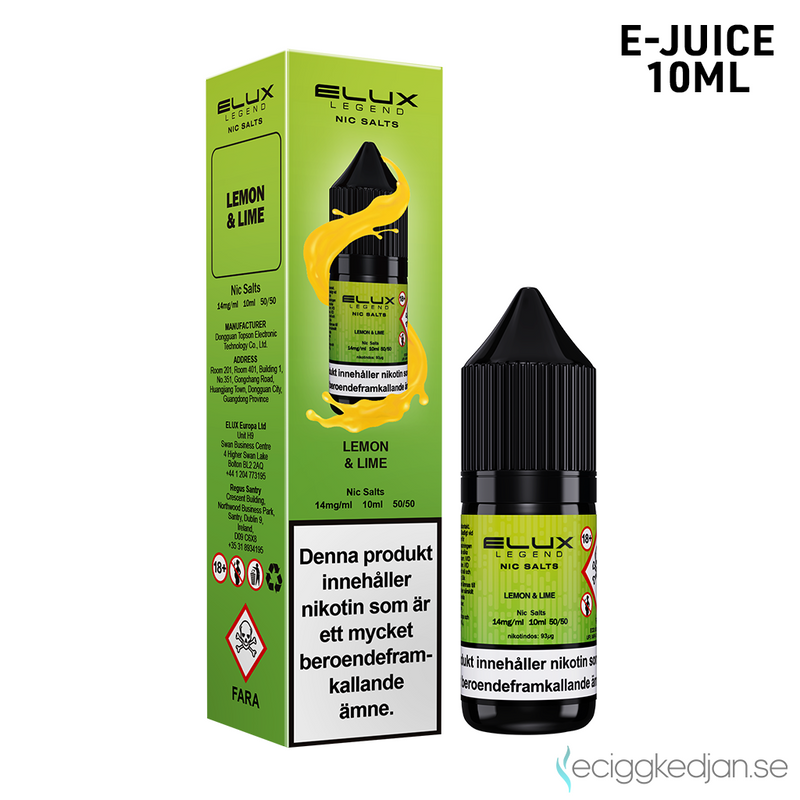 Elux Legends | Lemon Lime | 10ml E-Juice