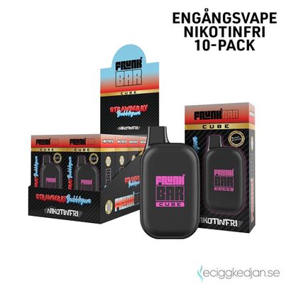 Frunk Bar Cube ZERO | Strawberry Bubblegum | Nikotinfri Engångsvape | 10pack