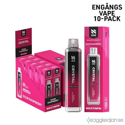 N One Crystal ZERO | Sour Raspberry | Engångsvape | 10pack