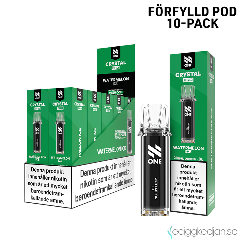 N One Crystal PRO | Watermelon Ice | Förfylld Pod | 10pack