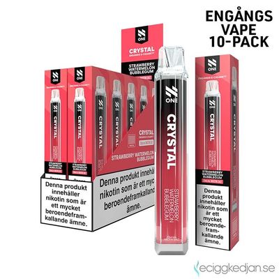 N One Crystal | Strawberry Watermelon Bubblegum | Engångsvape | 10pack
