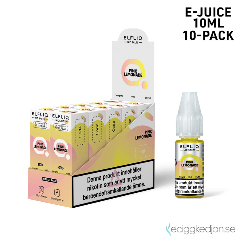 Elfliq | Pink Lemonade | 10ml E-Juice | 10pack