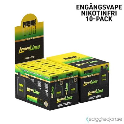 Frunk Bar Cube ZERO | Lemon Lime | Nikotinfri Engångsvape | 10pack