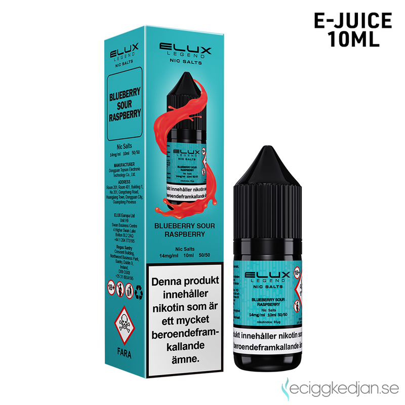 Elux Legends | Blueberry Sour Raspberry | 10ml E-Juice