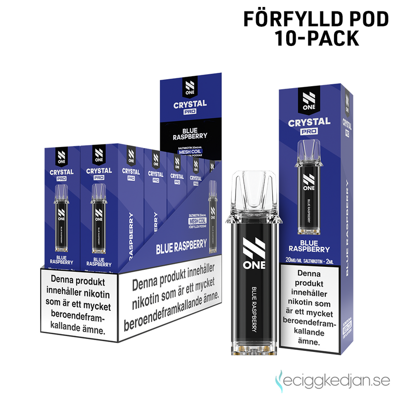 N One Crystal PRO | Blue Raspberry | Förfylld Pod | 10pack
