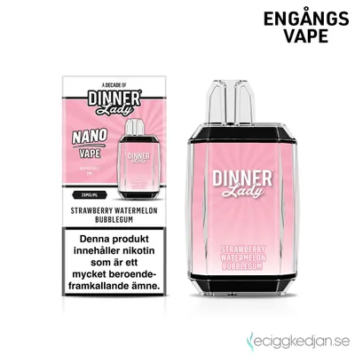 Dinner Lady Nano Cube | Strawberry Watermelon Bubblegum | Engångsvape