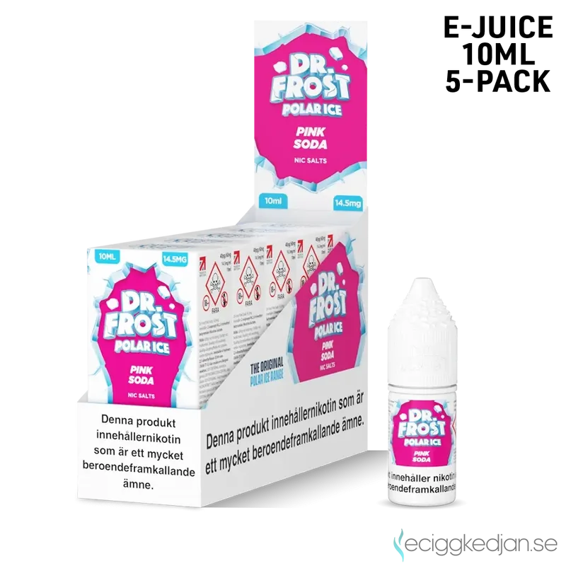 Dr Frost Polar Ice Nic Salt | Pink Soda | 10ml E-Juice | 14,5mg Saltnikotin | 5pack