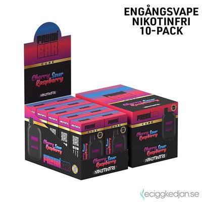 Frunk Bar Cube ZERO | Cherry Sour Raspberry | Nikotinfri Engångsvape | 10pack