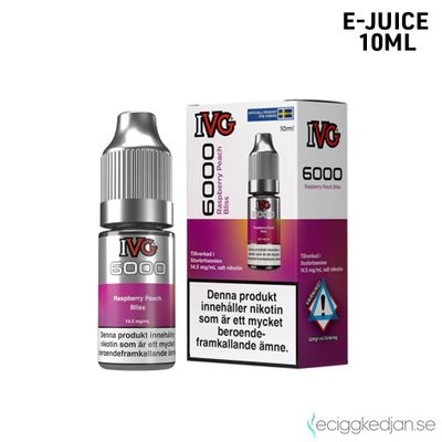 IVG 6000 | Raspberry Peach Bliss | 10ml E-Juice | 14,5mg Saltnikotin