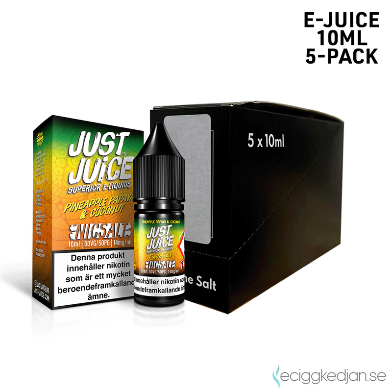 Just Juice Exotic Fruits | Pineapple Papaya Coconut | 10ml E-Juice | 5pack