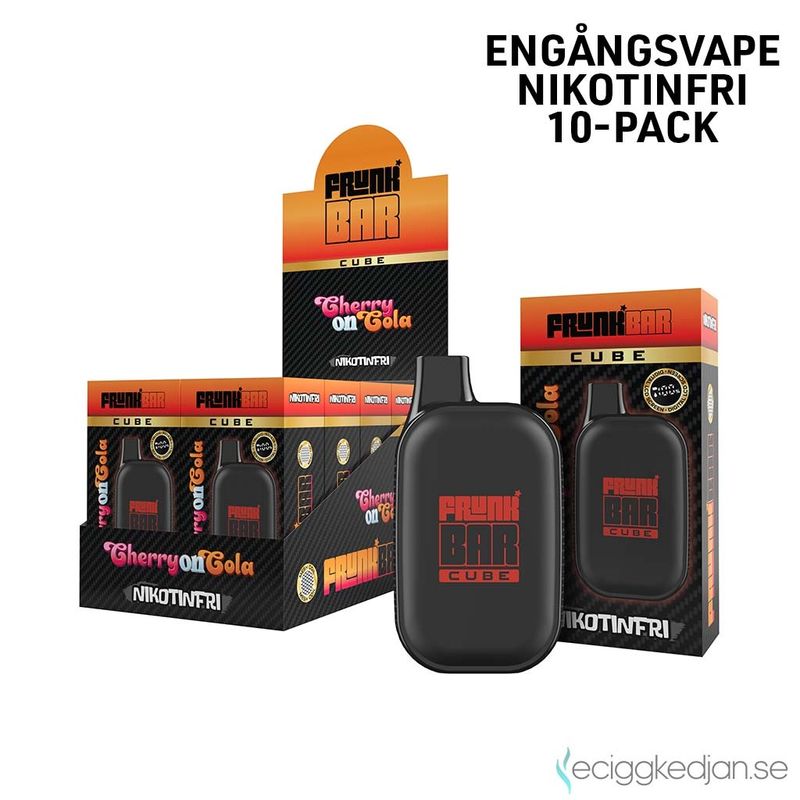 Frunk Bar Cube ZERO | Cherry on Cola | Nikotinfri Engångsvape | 10pack