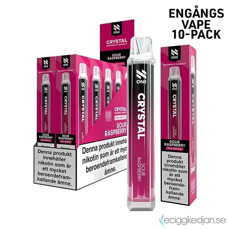N One Crystal | Sour Raspberry | Engångsvape | 10pack