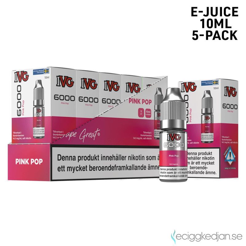 IVG 6000 | Pink Pop | 10ml E-Juice | 14,5mg Saltnikotin | 5pack