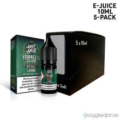Just Juice Tobacco Club | Lemon | 10ml E-Juice | 5pack