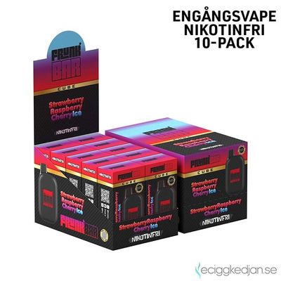 Frunk Bar Cube ZERO | Strawberry Raspberry Cherry Ice | Nikotinfri Engångsvape | 10pack