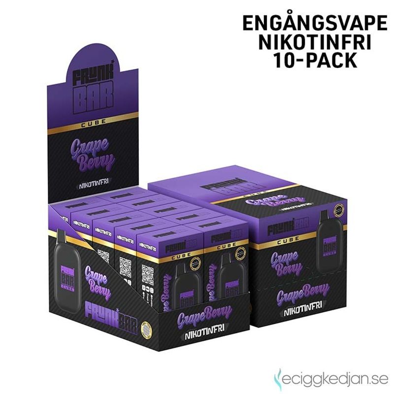 Frunk Bar Cube ZERO | Grape Berry | Nikotinfri Engångsvape | 10pack