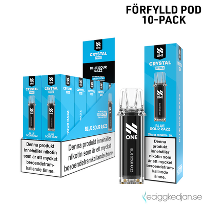 N One Crystal PRO | Blue Sour Razz | Förfylld Pod | 10pack