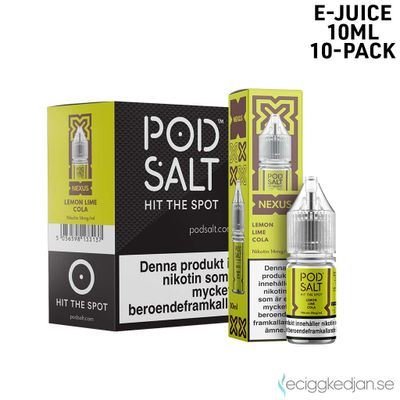 Pod Salt Nexus | Lemon Lime Cola | 10ml E-Juice | 10pack