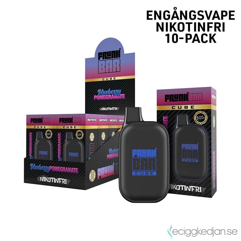 Frunk Bar Cube ZERO | Blueberry Pomegranate | Nikotinfri Engångsvape | 10pack