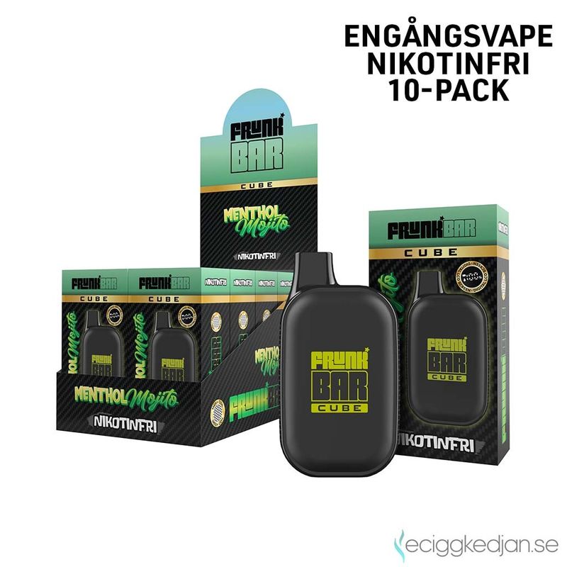 Frunk Bar Cube ZERO | Menthol Mojito | Nikotinfri Engångsvape | 10pack