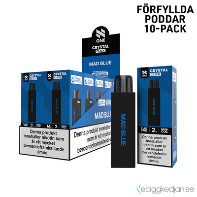 Pod Click | N One Crystal | Mad Blue | Förfylld 14mg Pod | 10pack