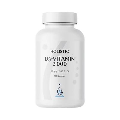Holistic D3-vitamin 2000 IE, 180 kapslar
