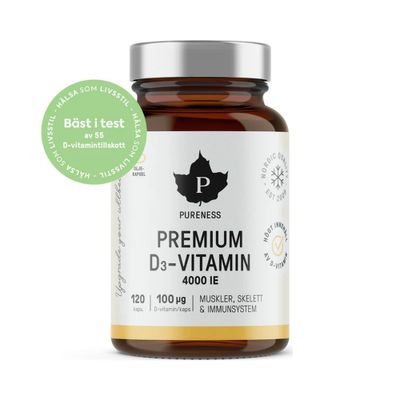 Pureness Premium D3-vitamin 4000 IE, 120 kapslar