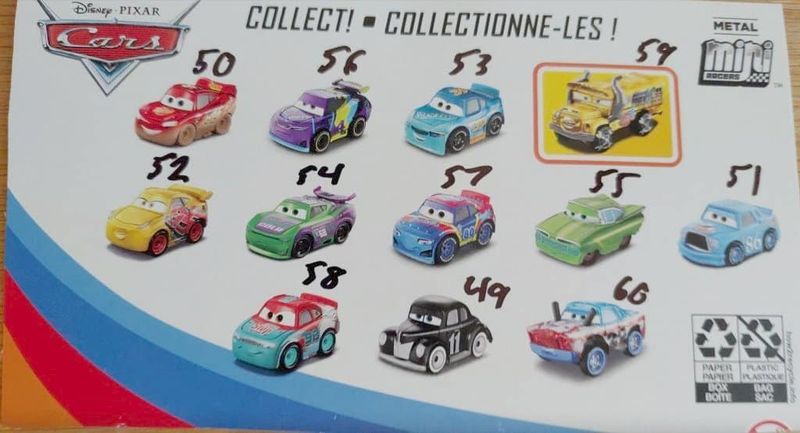 Mini racers Cars (olika bilar) 2020 Disney cars