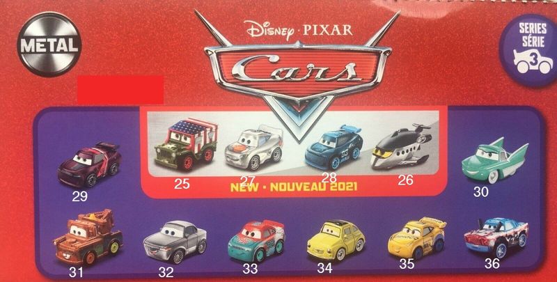 Mini racers Cars (olika bilar) 2021 - Disney Cars