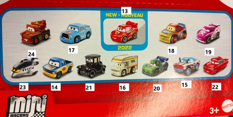 Mini racers Cars (olika bilar) 2022 - Disney Cars