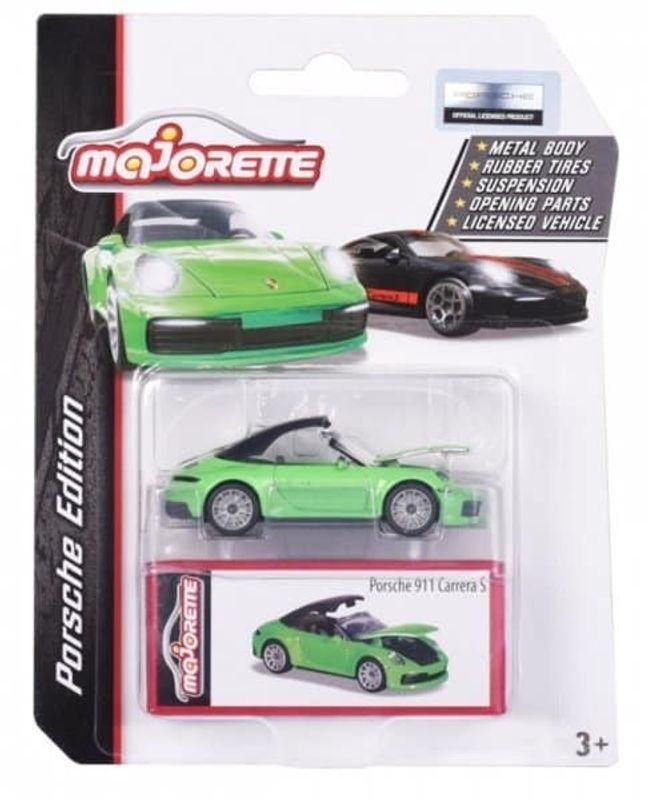 Porsche 911 Carrera S grön - Majorette 7,5 cm
