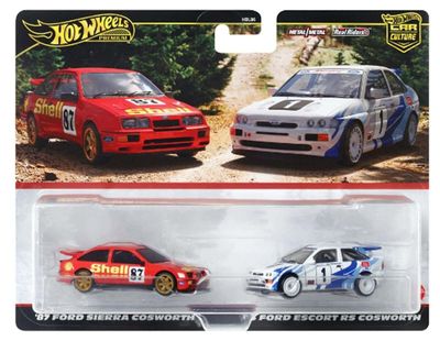 2-pack Ford Sierra Cosworth 1987, Ford Escort RS 1993 - Hot Wheels 1:64