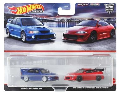 2-pack Mitsubishi Eclipse 1995, Lancer Evo - Hot Wheels 1:64