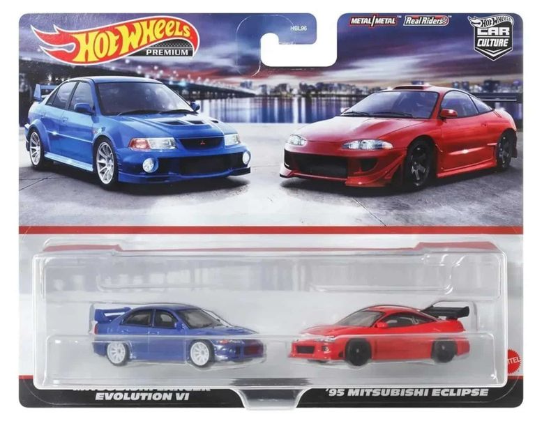 2-pack Mitsubishi Eclipse 1995, Lancer Evo - Hot Wheels 1:64