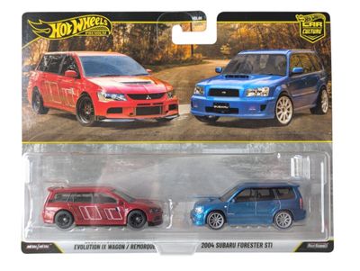 2-pack Mitsubishi Lancer Evo IX Wagon & Subaru Forester - Hot Wheels 1:64