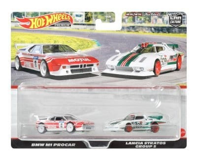 2-pack BMW M1 Procar & Lancia Stratos Group 5 - Hot Wheels 1:64 (skadad förpackning)