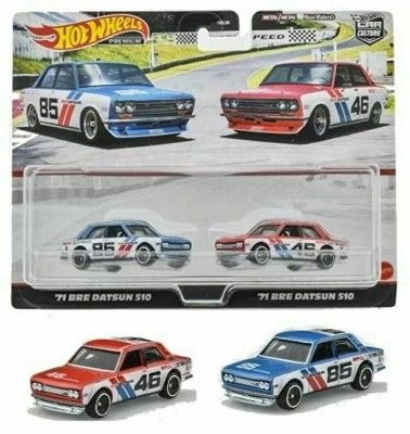 2-pack Datsun 510 blå och röd - Hot Wheels 1:64