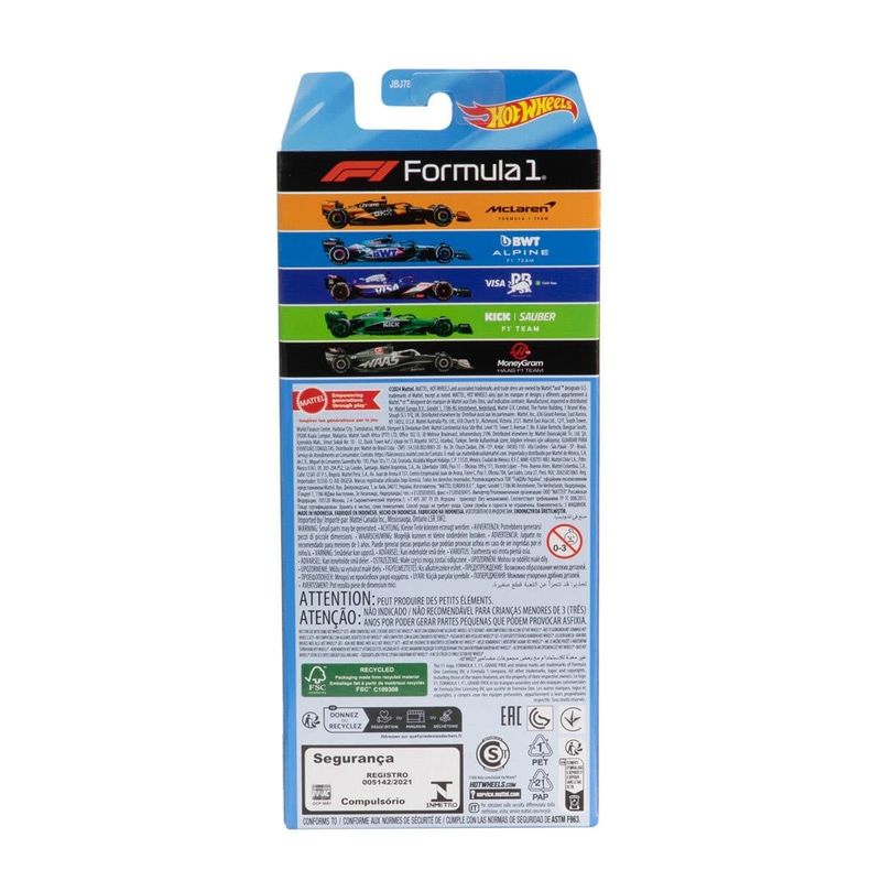 5-pack Team Formula 1- Hot Wheels 1:64