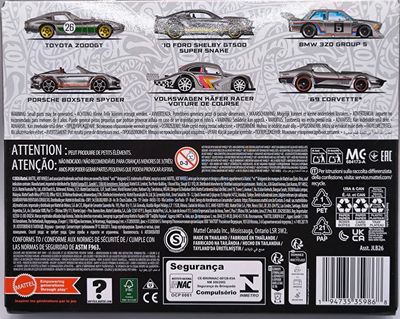 6-pack Zamac BMW 320, Toyota 2000GT m fl. - Hot Wheels 1:64