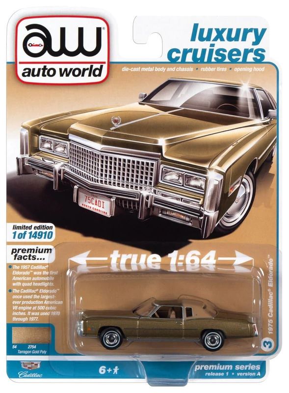 Cadillac Eldorado 1975 guld - skala 1:64