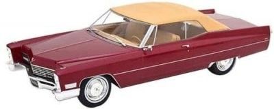 Cadillac DeVille soft top 1967 - röd - skala 1:18