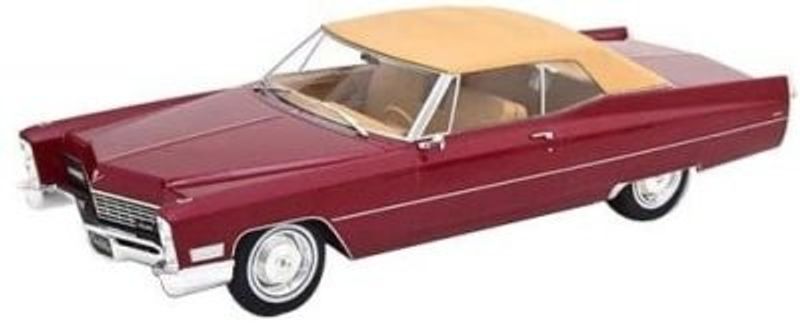 Cadillac DeVille soft top 1967 - röd - skala 1:18