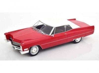 Cadillac DeVille soft top 1967 - röd - skala 1:18