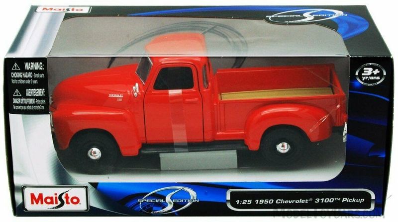 Chevrolet 3100 PickUp 1950 röd/orange - skala 1:24