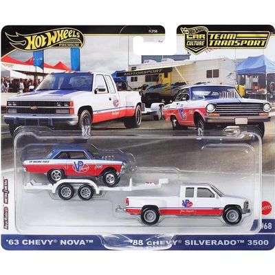 Chevrolet Nova 1963 & Chevy Silverado 3500 1988 - Hot Wheels 1:64
