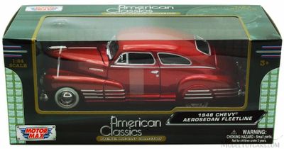 Chevrolet Aerosedan Fleetline 1948 röd - skala 1:24