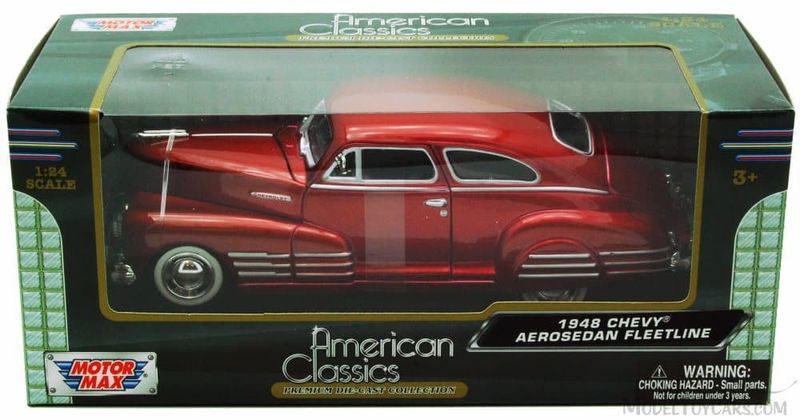 Chevrolet Aerosedan Fleetline 1948 röd - skala 1:24