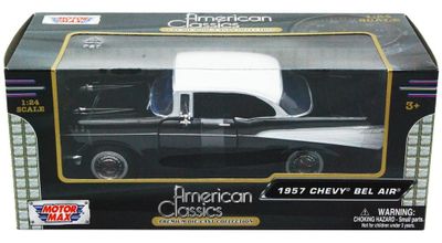Chevrolet Bel Air 1957 - svart/vit - Skala 1:24