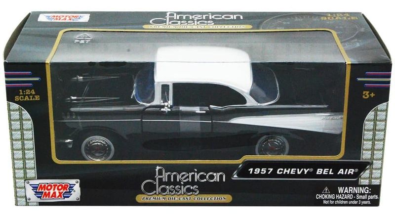 Chevrolet Bel Air 1957 - svart/vit - Skala 1:24