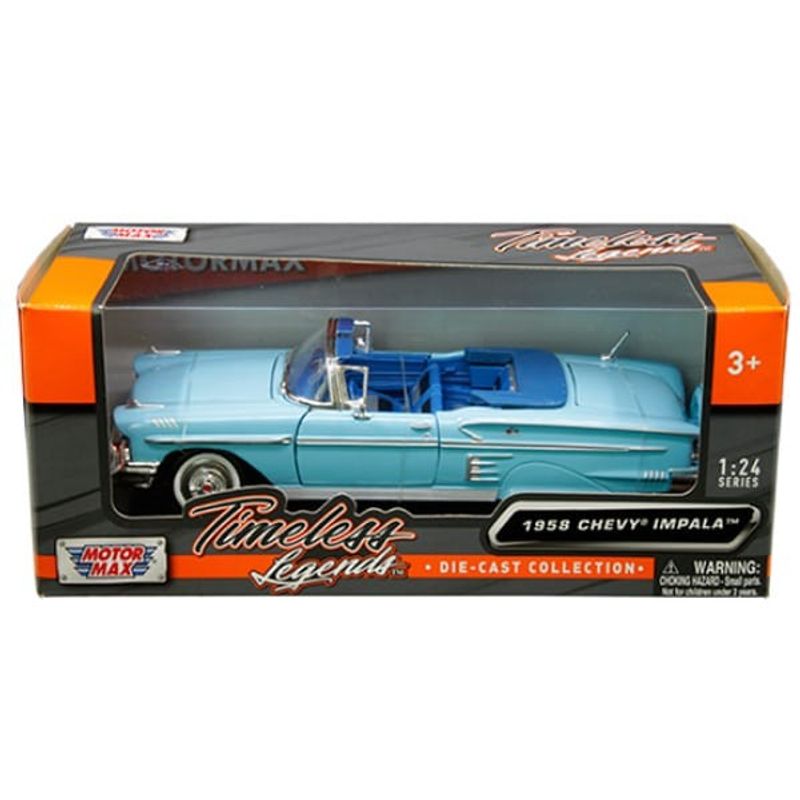 Chevrolet Impala 1958 ljusblå - skala 1:24